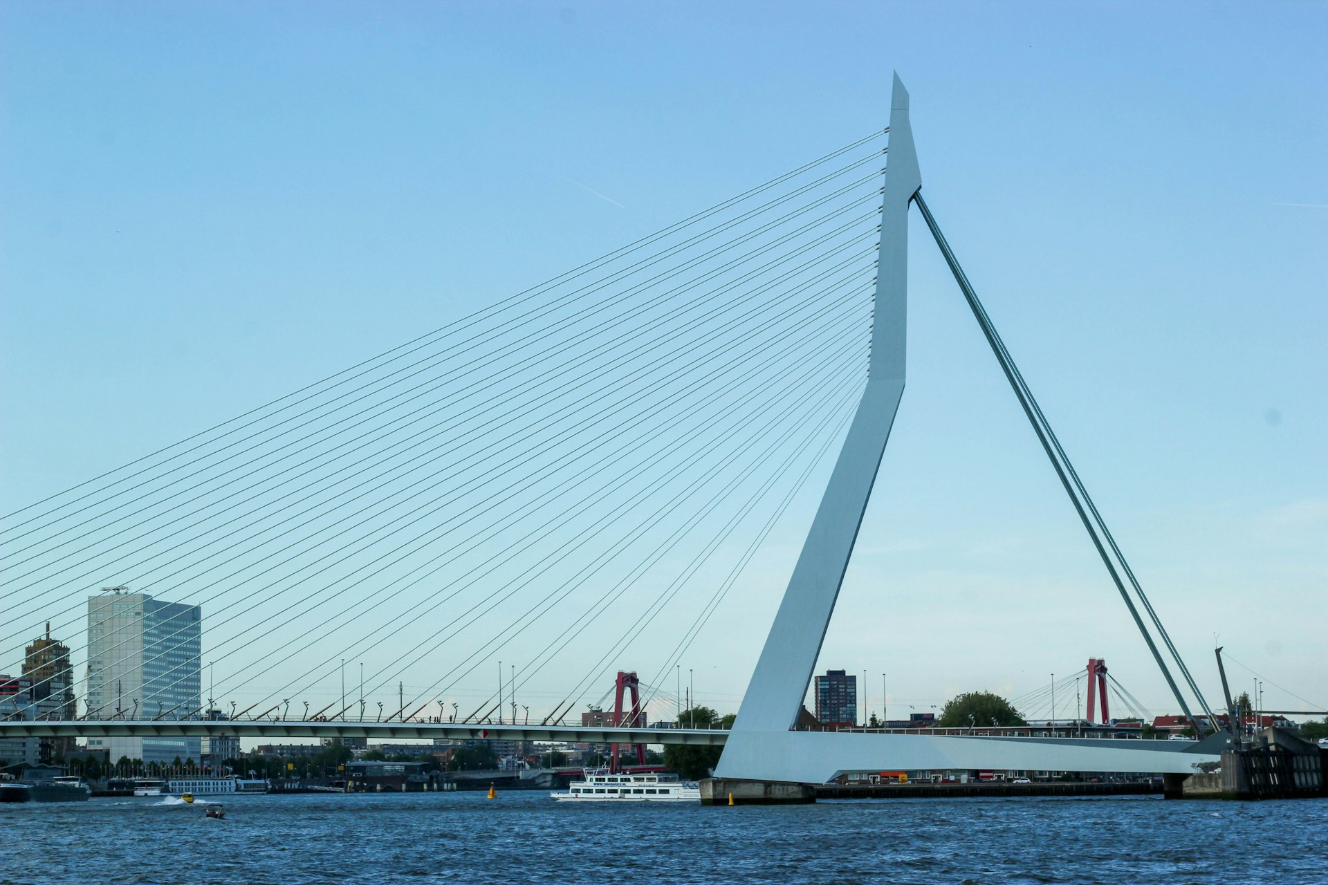 Cable-stayed bridge with steel structural components