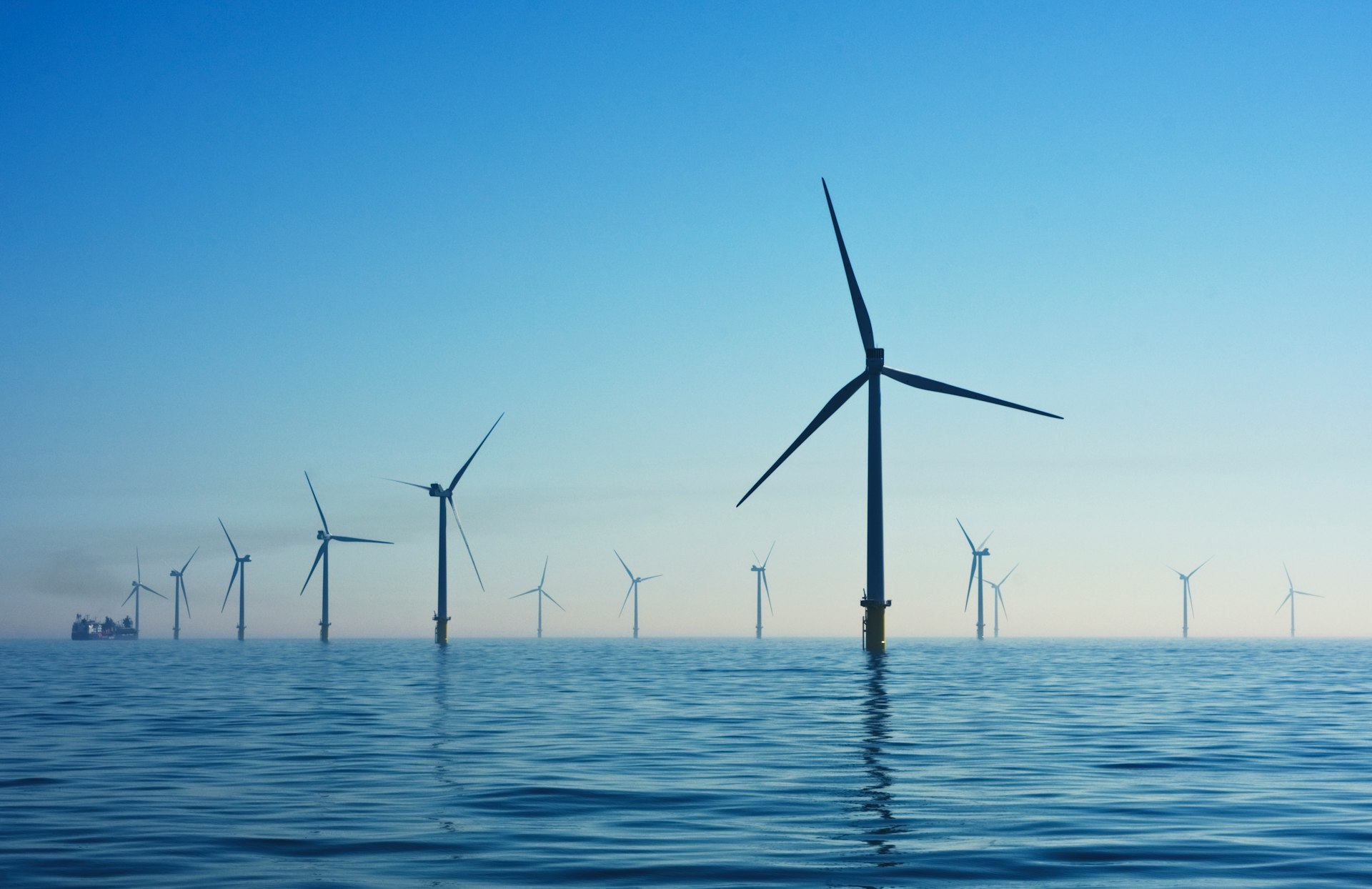 Offshore wind turbines in a marine environment